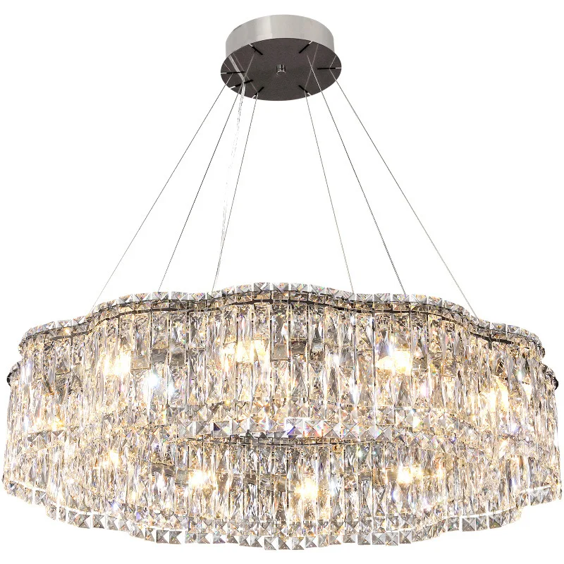 Wave Crystal LED Chandelier stainless steel